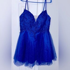 Elegant Blue Prom Party Wedding Dress Sparkles